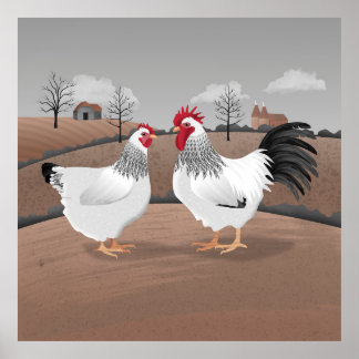 Poster Hen & Rooster
