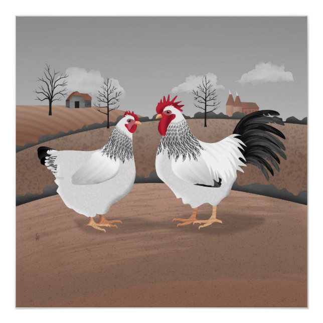 Pôster Hen & Rooster (Frente)