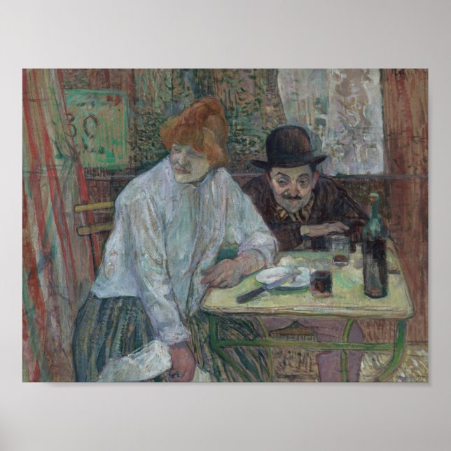 Poster Henri de Toulouse-Lautrec - At the Cafe La Mie (Frente)