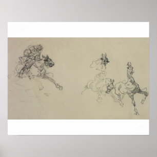 Poster Henri de Toulouse-Lautrec Etude de Chevaux (rect