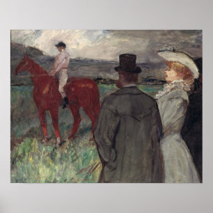 Pôster Henri de Toulouse-Lautrec na pista de corridas,