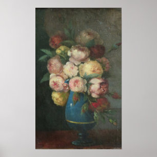 Poster Henri Fantin-Latour Vintage Peonies em um Vase