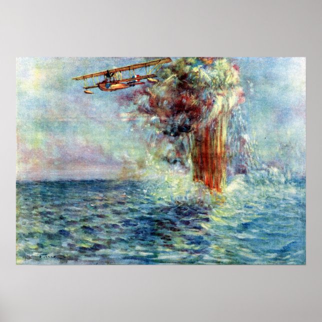 Poster Henri Farre Oil aparece nas águas acidentadas (Frente)