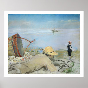 Poster Henri Guerard que relaxa na praia (pastel possa