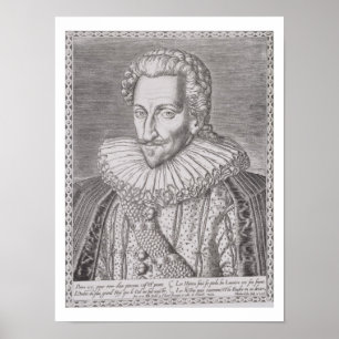 Poster Henri IV (1553-1610) como o rei de Navarra, 1589