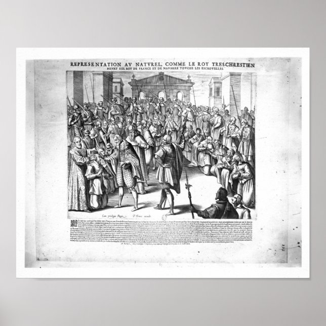 Pôster Henri IV curando os doentes de escrofula (Frente)