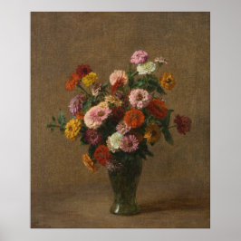 Poster Henri Latour - Zinnias