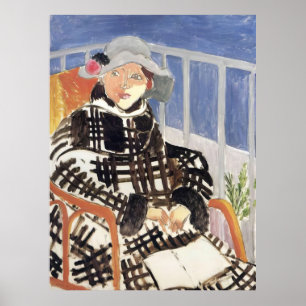 Poster Henri Matisse - Mlle Matisse num casaco xadrez esc