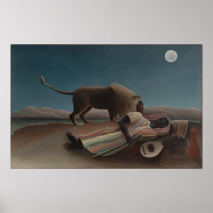 Pôster Henri Rousseau - A Cigana Adormecida