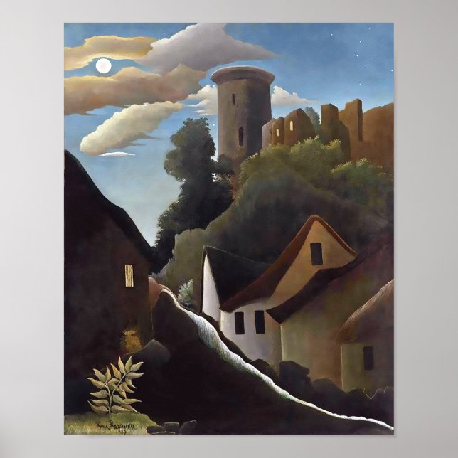 Poster Henri Rousseau - Castelo na Luz do Luar (Le Donjon (Frente)
