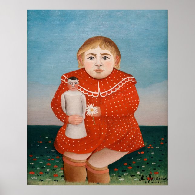 Poster Henri Rousseau - Criança com uma Doll (Frente)