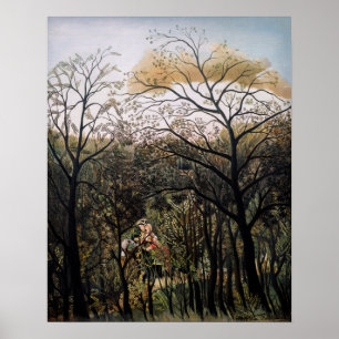 Poster Henri Rousseau - Encontro na Floresta