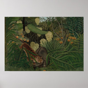 Poster Henri Rousseau - Luta entre um Tigre