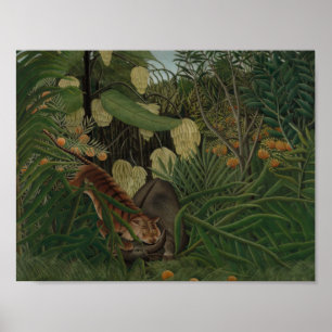 Poster Henri Rousseau - Luta entre um Tigre
