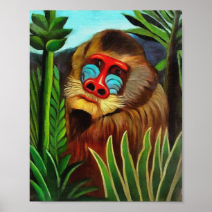 Pôster Henri Rousseau Mandrill Na Arte Da Vintagem Da Sel