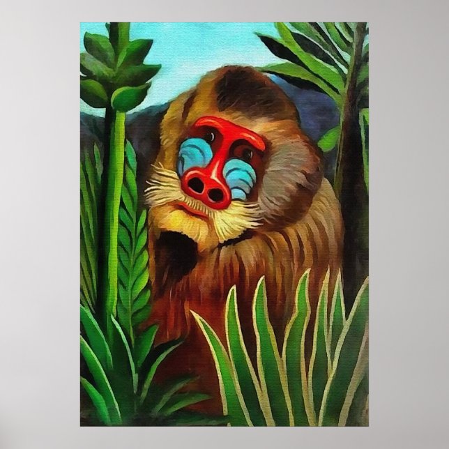 Poster Henri Rousseau - Mandrill na Selva (Frente)