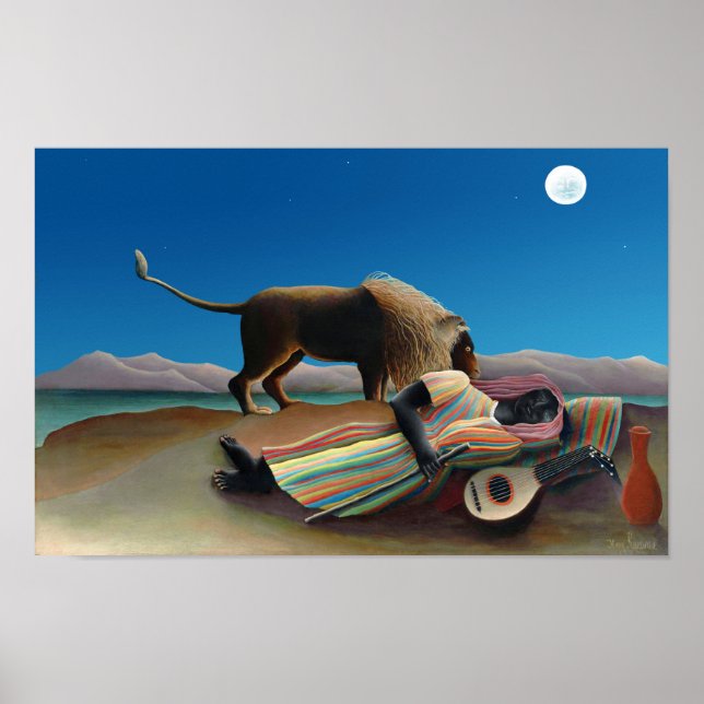 Pôster Henri Rousseau - O Cigano Dormente (Frente)