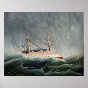 Poster Henri Rousseau - O Navio no Tempest
