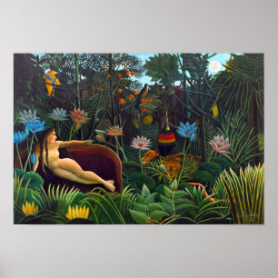 Poster Henri Rousseau O sonho 1910 (Moldura padrão)