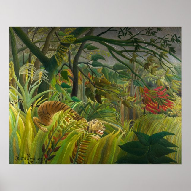 Poster Henri Rousseau - Surpreendido! (Frente)