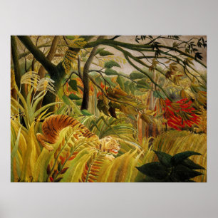Poster Henri Rousseau Tiger em Tempestade Tropical Belas