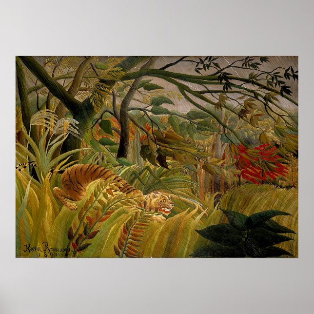 Poster Henri Rousseau - Tiger in a Tropical Storm (Frente)