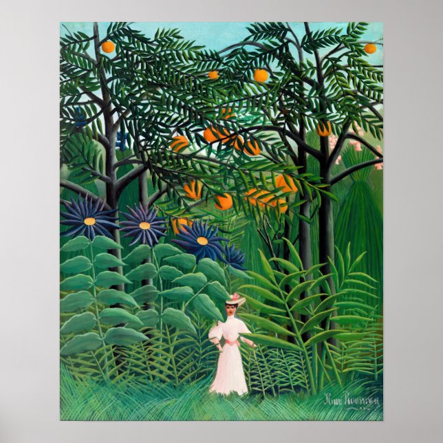 Poster Henri Rousseau - Woman Walking in an Exotic Forest (Frente)