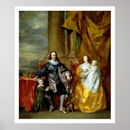 Poster Henrietta Maria e Charles I por Van Dyck