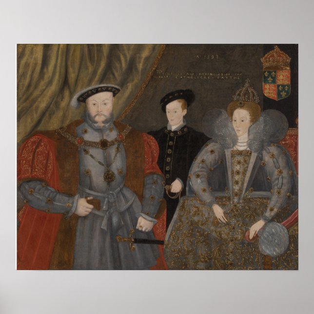 Poster Henrique VIII, Elizabeth I e Edward VI (Frente)