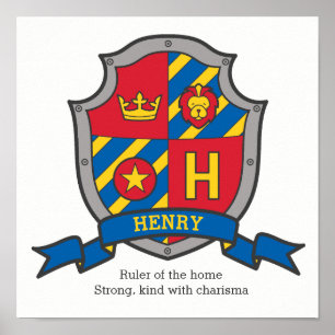 Pôster Henry boys designa escudo heráldico