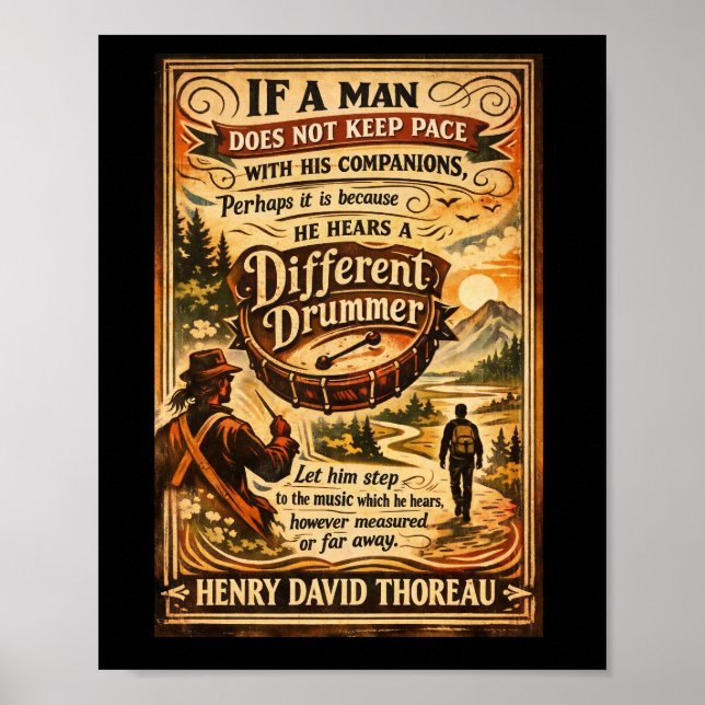 Poster Henry David Thoreau Diferente Tamborileiro (Frente)