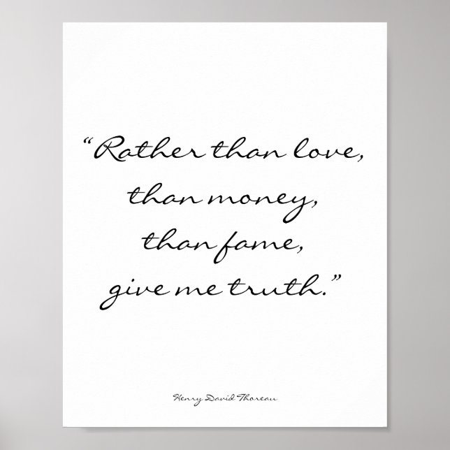 Poster Henry David Thoreau Inspirational Quote Art (Frente)