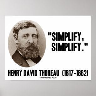 Pôster Henry David Thoreau simplifica simplifica citaçõ