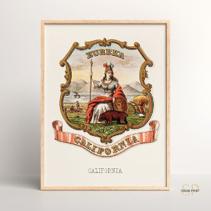 Poster Henry Mitchell California State Casaco de Armas 18