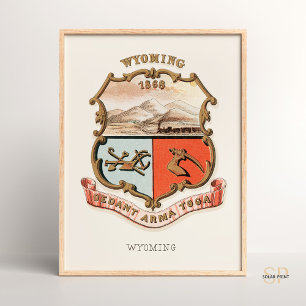 Poster Henry Mitchell Wyoming Território Casaco de Armas