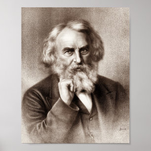 Poster Henry Wadsworth Longfellow - Poeta Americano