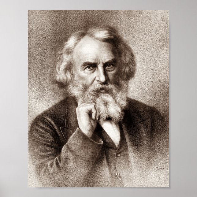 Poster Henry Wadsworth Longfellow - Poeta Americano (Frente)