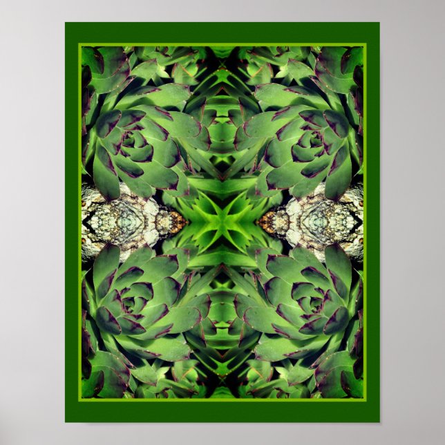 Poster Hens E Pintinhos Jardim Fechem Abstrato (Frente)