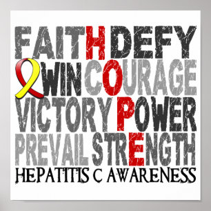 Poster Hepatite C da colagem da palavra da esperança