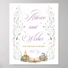 Poster Her Next Chapter Bridal Shower Advice and Wishes 