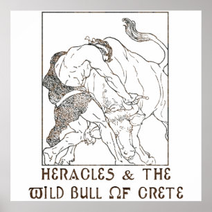 Pôster Heracles & a Bull de Crete