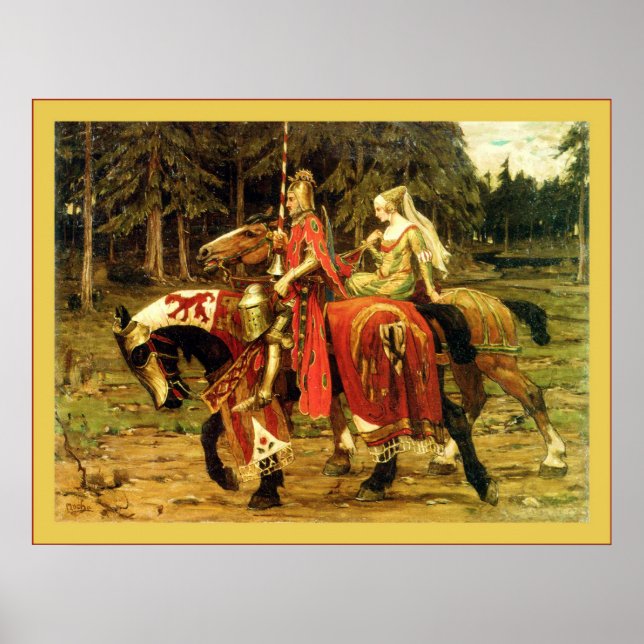 Pôster Heráldico Chivalry ~ Alphonse Mucha (Frente)