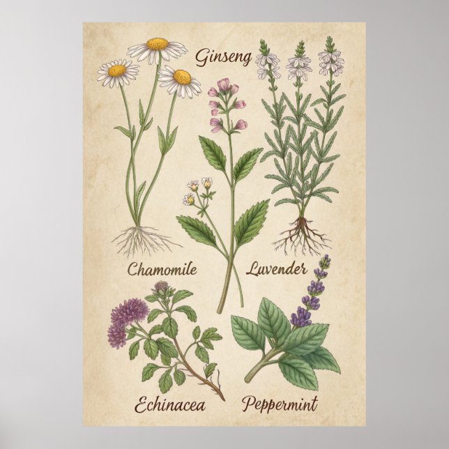 Poster Herbal Elegance: Contos Medicinais em Tinta - Post (Frente)