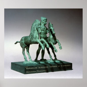 Pôster Hercules que subduing os cavalos de Diomedes,
