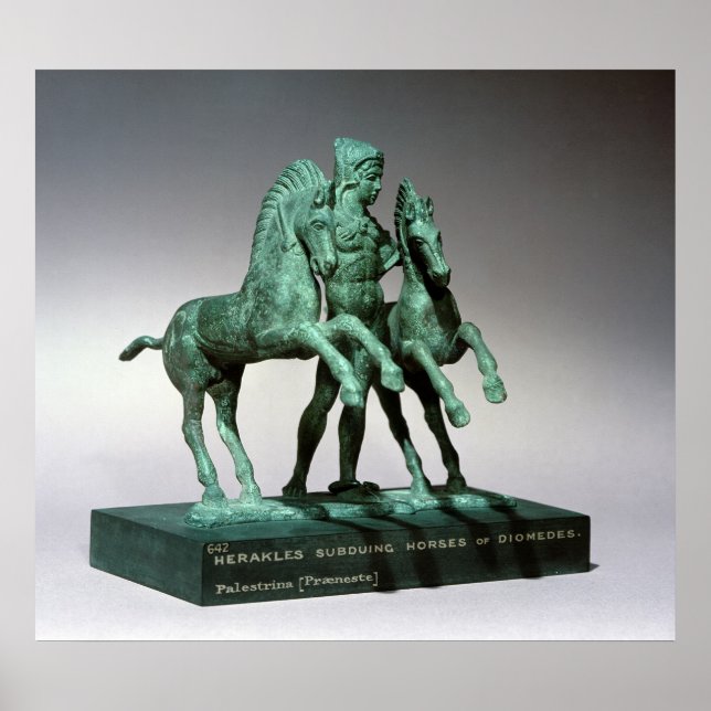 Pôster Hércules subindo os cavalos de Diomedes, (Frente)