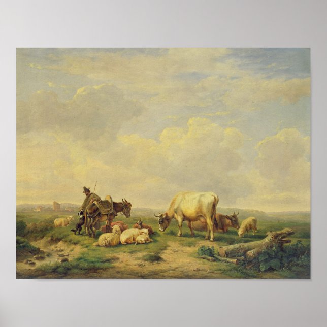 Pôster Herdsman and Herd, c.1880 (Frente)