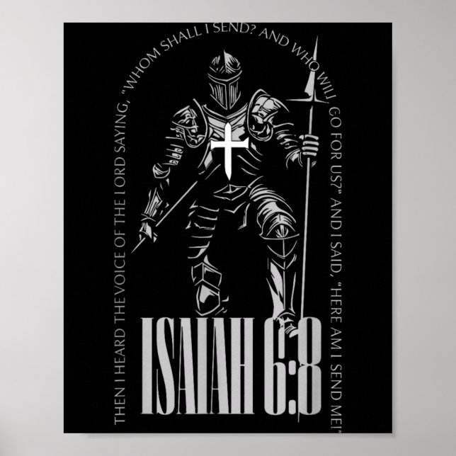 Poster Here Am Send Isaiah 6 8 Crusader Knights Templar (Frente)