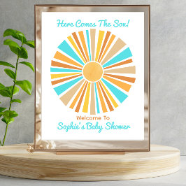 Poster Here Comes The Son, Retro Boho Sunshine Welcome