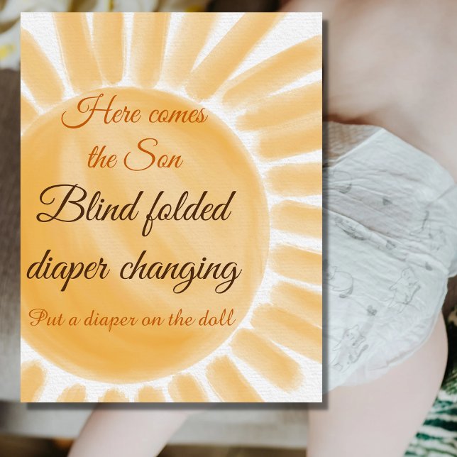 Poster Here Comes the Son Sunshine Boy Baby Shower Game (Criador carregado)