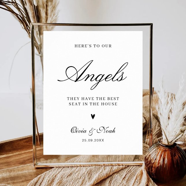 Poster Here’s To Our Angels Minimalist Wedding Memorial (Criador carregado)